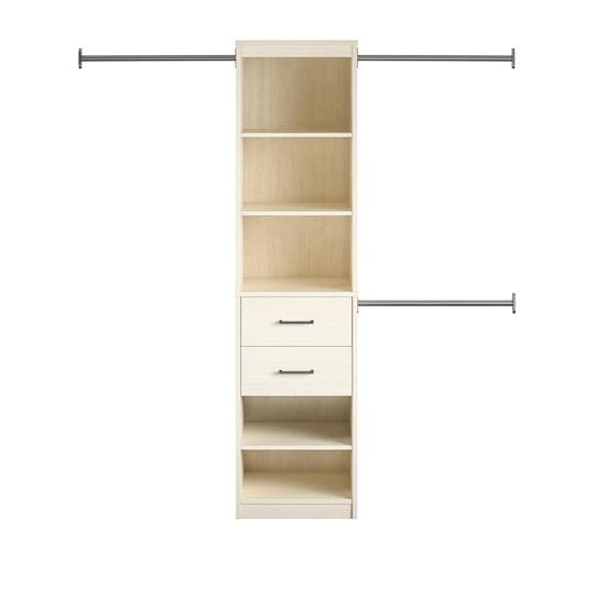 novogratz-kelly-5-shelf-2-drawer-closet-organizer-with-3-adjustable-hanging-rods-ivory-oak-1