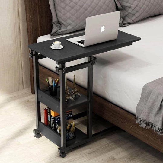 moronia-31-5-in-black-height-adjustable-c-end-table-mobile-laptop-side-table-with-rolling-wheels-and-1