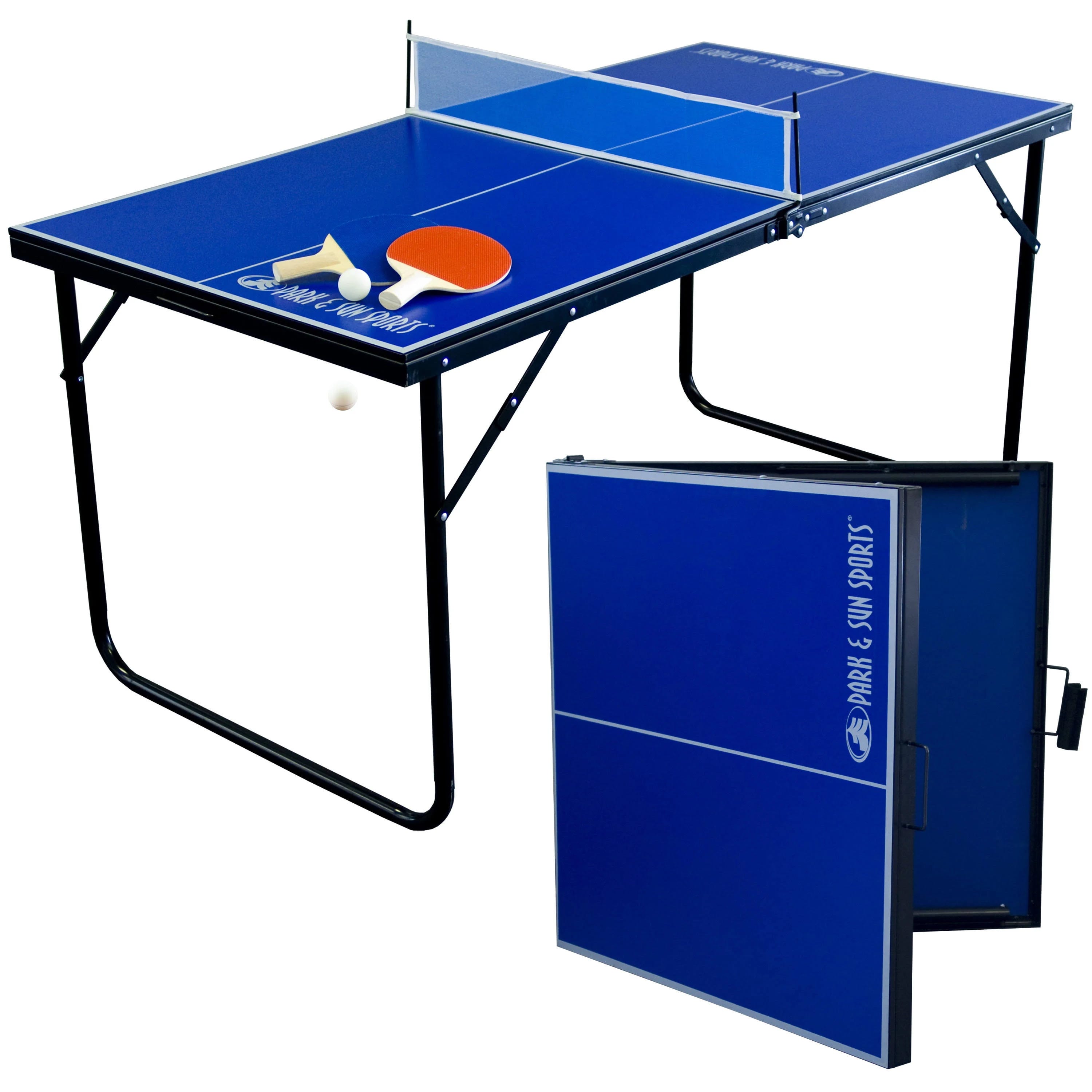 Space-Saving Mini Ping Pong Table with Carrying Handle | Image