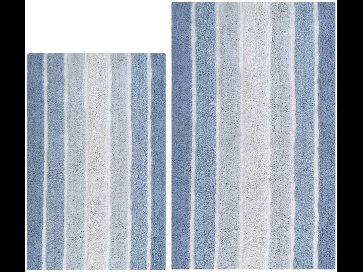 the-beer-valley-bathroom-rugs-set-2-piece-in-100-cotton-alpine-stripe-21x32-17x24-blue-reversible-ba-1