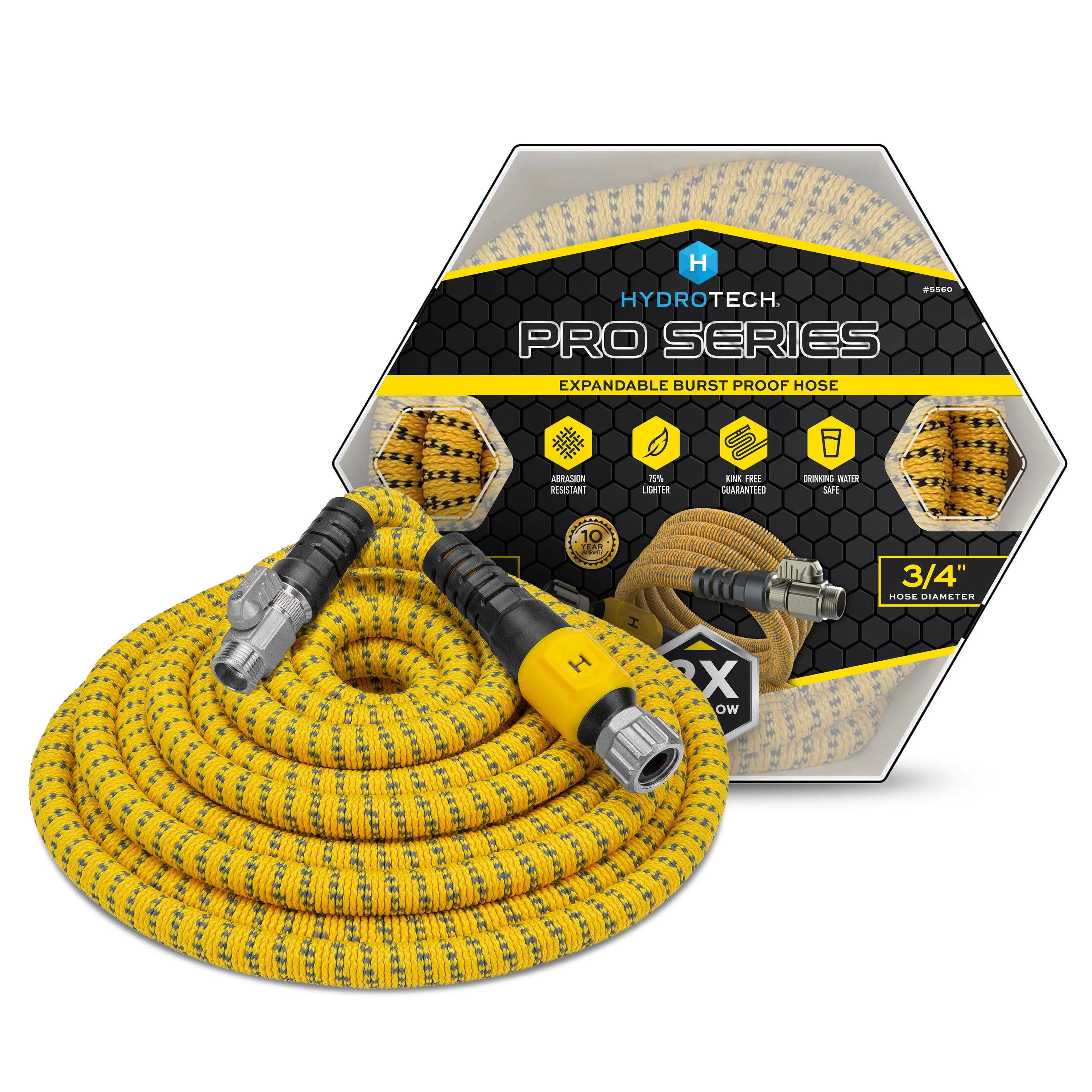 Hydrotech 3/4 in. Expandable Burst Proof Hose - 100 ft. in Yellow | Image