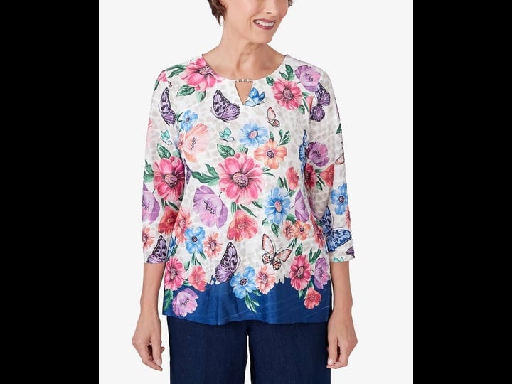 alfred-dunner-womens-in-full-bloom-floral-butterfly-border-split-neck-top-multi-size-xl-1