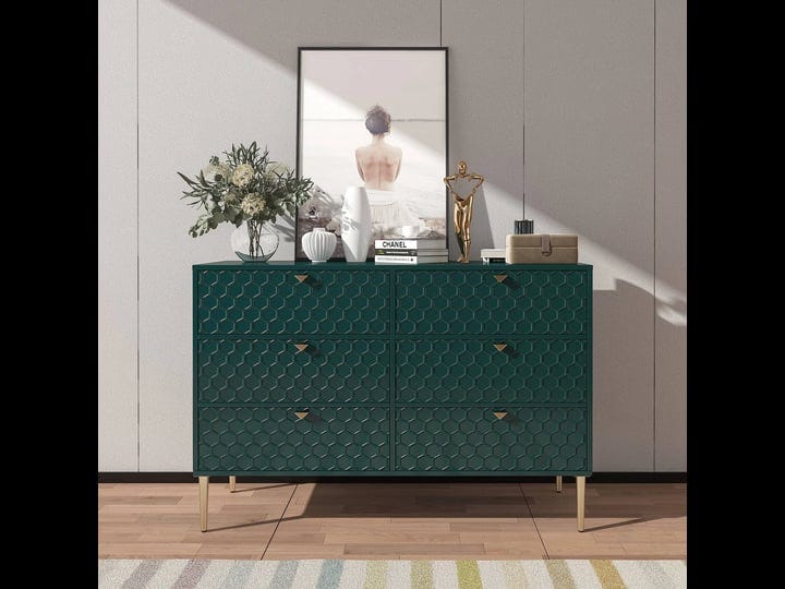 clihome-morden-wood-furniture-6-drawer-dresser-green-womens-1