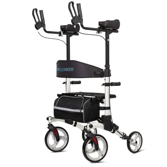 elenker-upright-walker-stand-up-folding-rollator-walker-with-10-front-wheels-backrest-seat-1