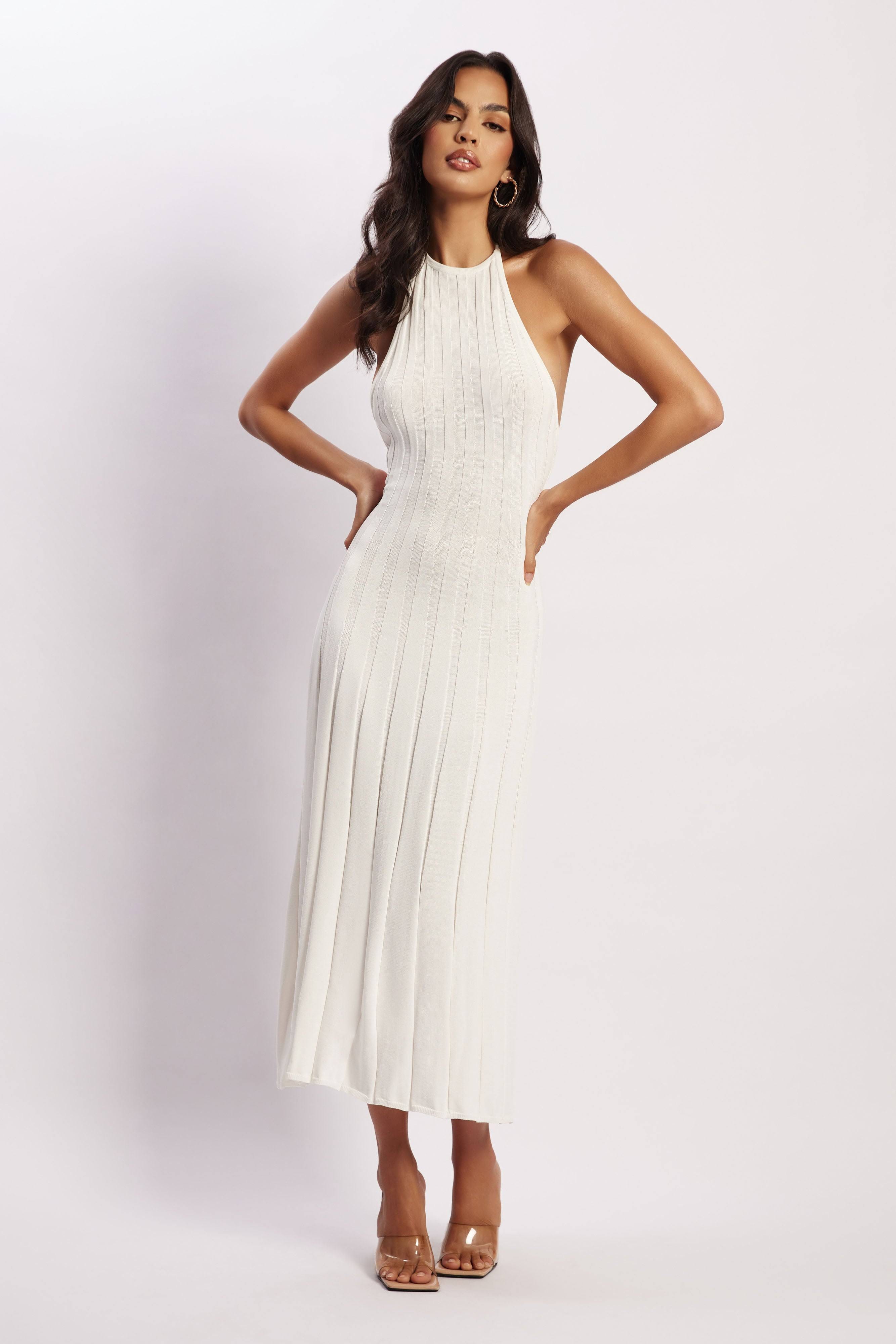 Sophisticated Adrienne Halter Neck Midi Dress for 18th Birthday Celebrations | Image