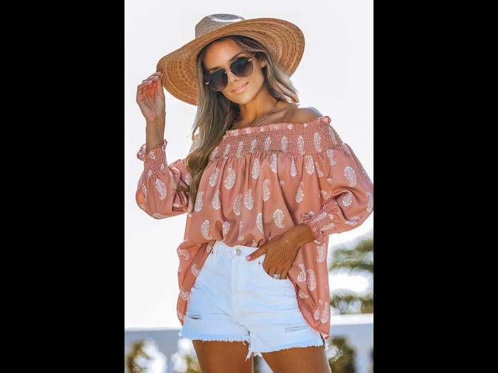 coral-paisley-off-shoulder-puff-sleeve-blouse-pinkl-1