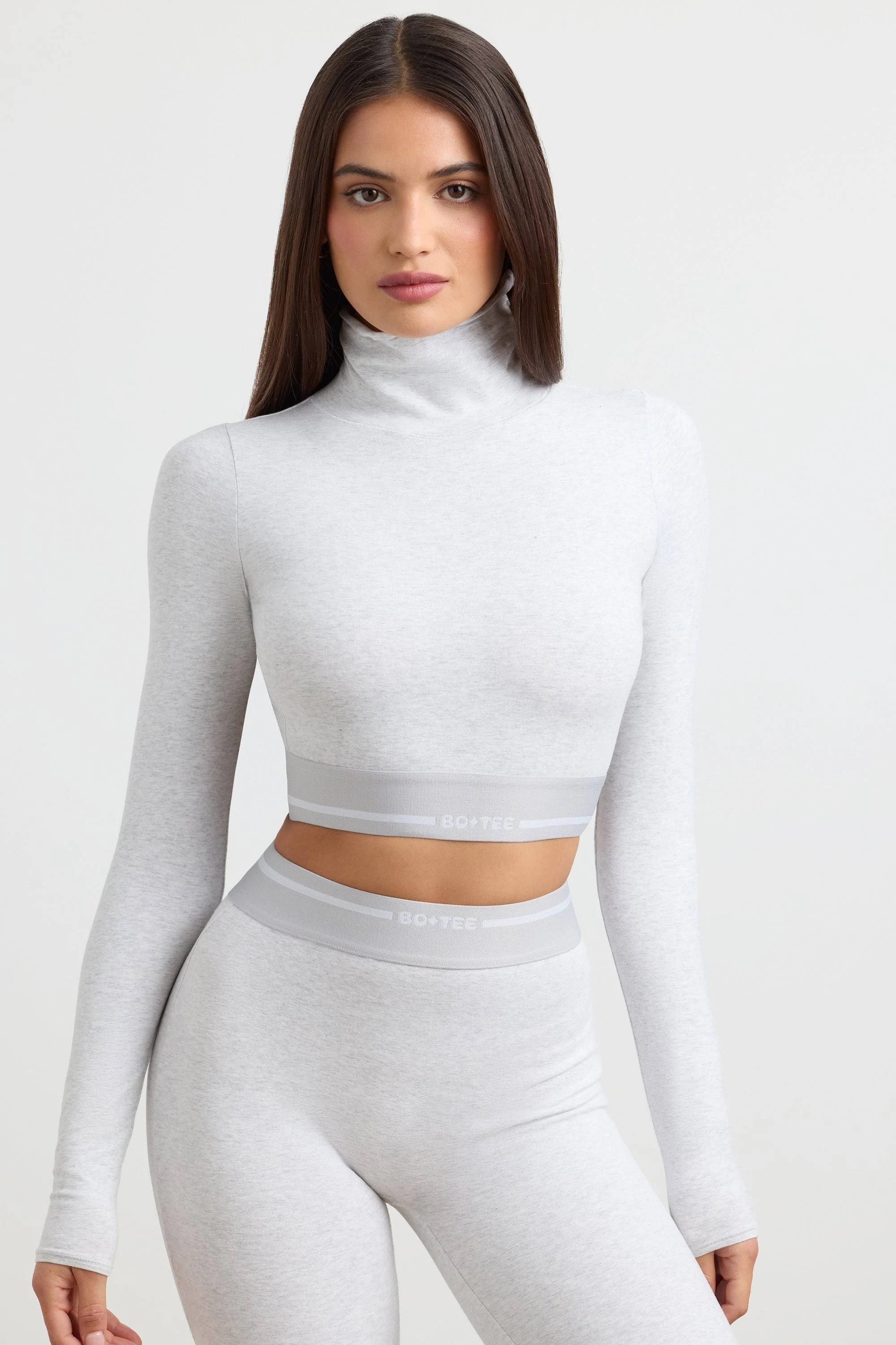 Long-Sleeve Activewear Crop Top | Image