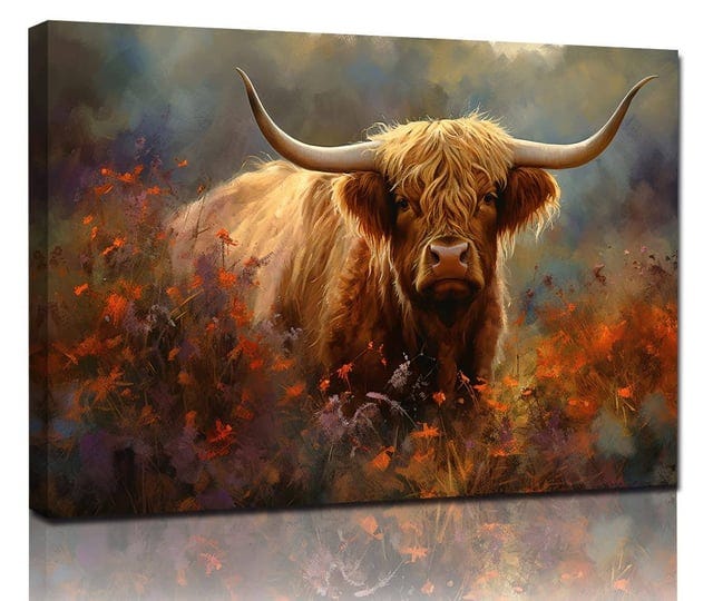 sensesensibility-art-cow-pictures-wall-decor-farmhouse-highland-cow-canvas-wall-pictures-rustic-art--1