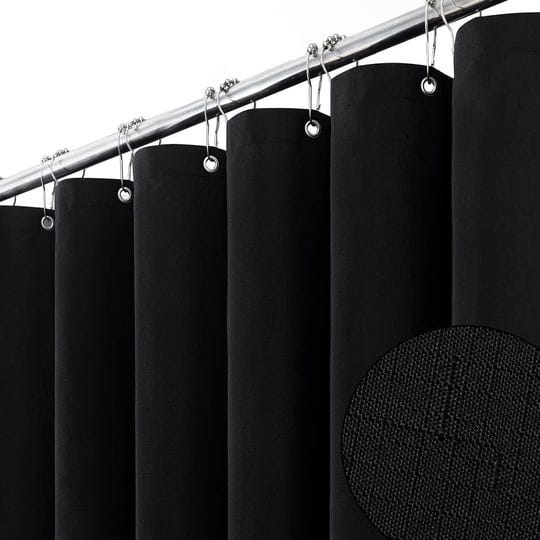 bttn-black-fabric-shower-curtain-linen-textured-heavy-duty-cloth-shower-curtain-set-with-12-plastic--1