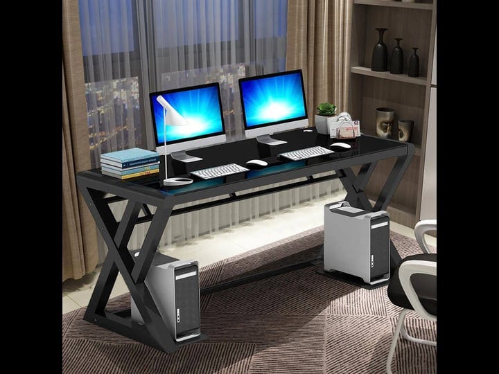 vuyuyu-computer-desk-home-office-desks-modern-glass-top-x-frame-metal-computer-gaming-writing-desks--1