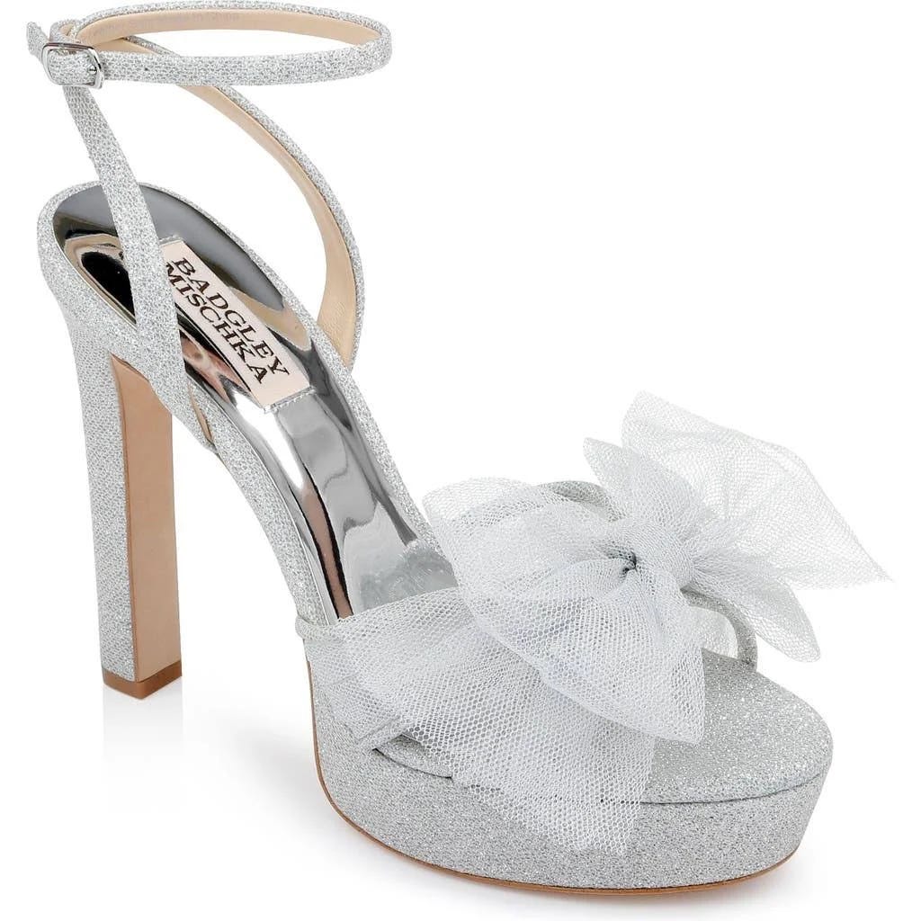 Stylish Platform Silver Sandal by Badgley Mischka | Image