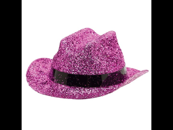 amscan-mini-cowboy-hat-pink-glitter-1