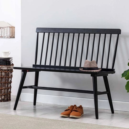 duhome-entryway-bench-black-dining-bench-with-spindle-back-farmhouse-bench-wood-bench-windsor-bench--1