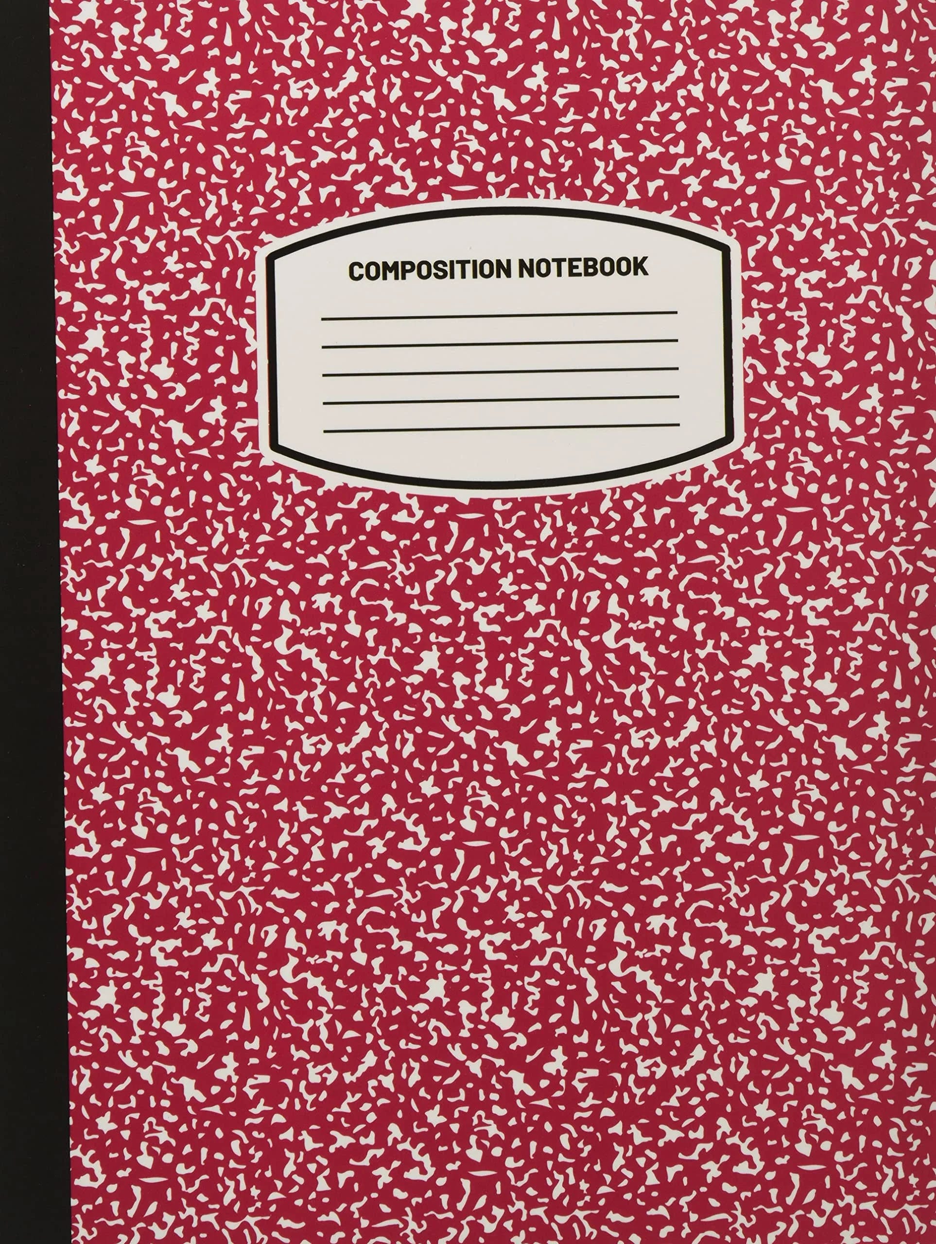 Classic Composition Notebook with Lined Paper for School or Work (Magenta) - 100 Pages, Wide Ruled, High Quality Glossy Cover | Image