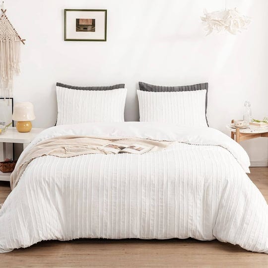warmdern-white-boho-duvet-cover-set-king-size-striped-textured-duvet-cover-tufted-bedding-set-3-pcs--1