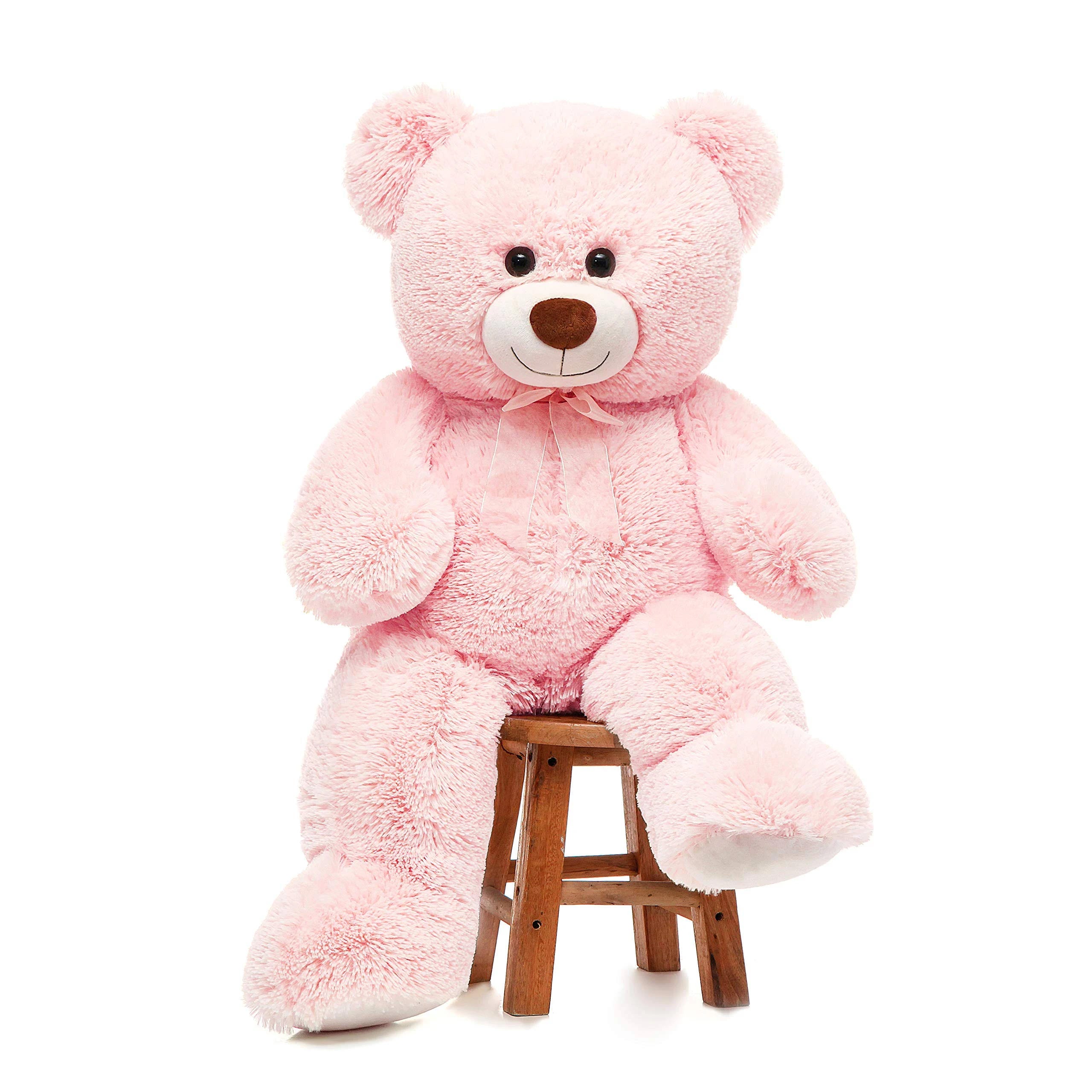 Soft and Cuddly Giant Pink Teddy Bear for Gift Giving | Image