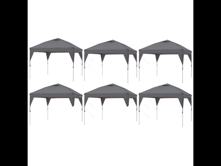 core-instant-10-foot-outdoor-pop-up-shade-canopy-shelter-tent-gray-6-pack-1