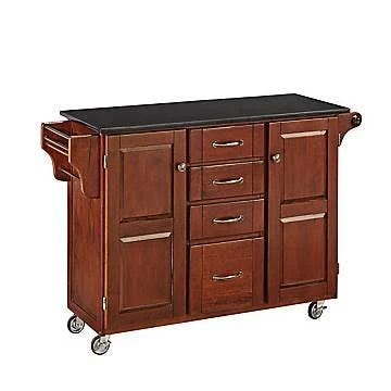 Create-A-Cart 9100 Series Kitchen Island with Granite Top and Cherry Finish | Image