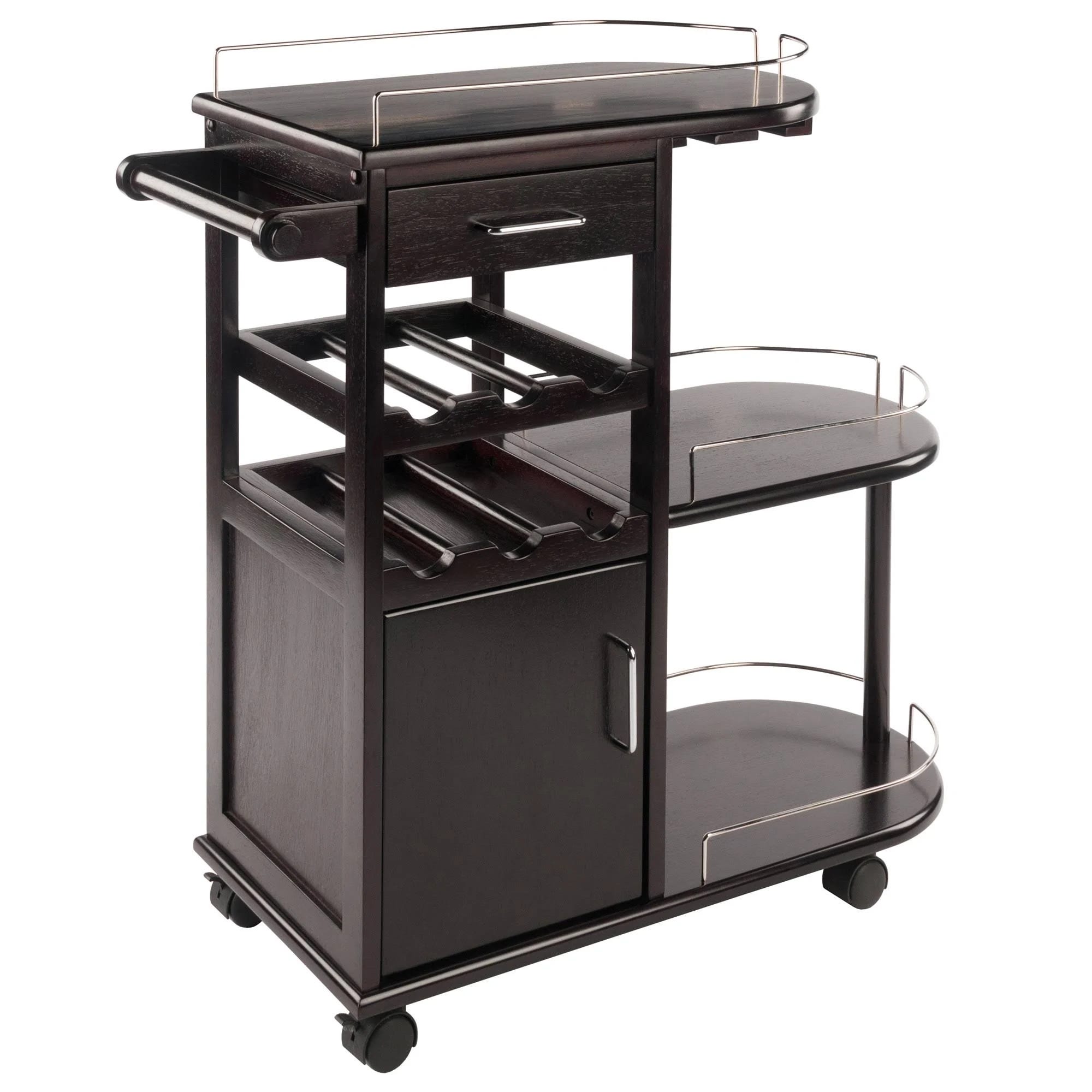 Winsome Espresso Bar Cart - Traditional Design with Ample Storage | Image