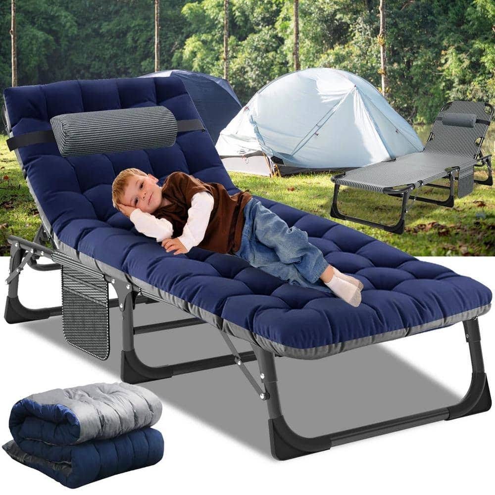 Portable Adjustable Camping Cot with Pillow | Image