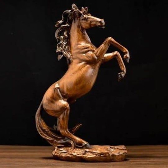 cuticate-standing-horse-statue-figurine-12inch-tall-table-decoration-handmade-craft-for-hotels-books-1