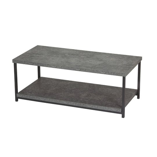 household-essentials-faux-concrete-slate-coffee-table-with-storage-shelf-gray-1