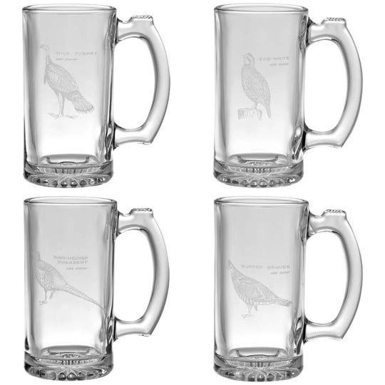 ned-smith-upland-gamebirds-4-piece-12-oz-glass-pint-set-clear-1