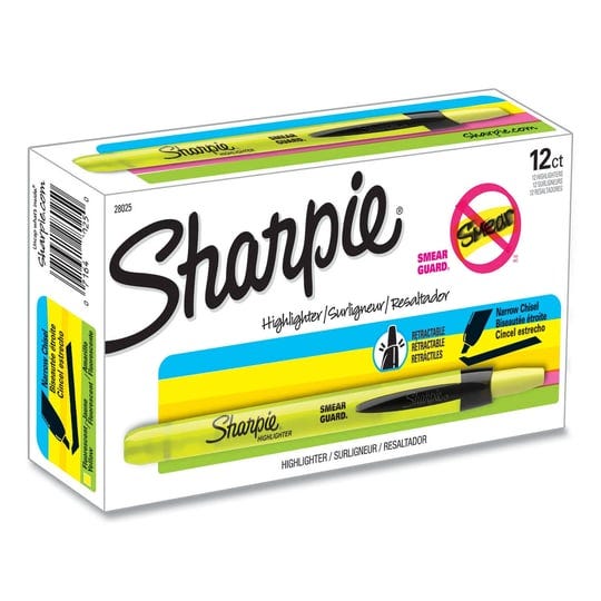 sharpie-retractable-highlighters-chisel-tip-fluorescent-yellow-dozen-1