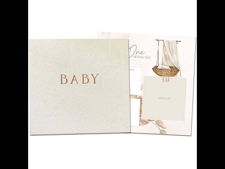 peachly-unisex-baby-memory-book-minimalist-baby-first-year-keepsake-for-milestones-simple-baby-scrap-1