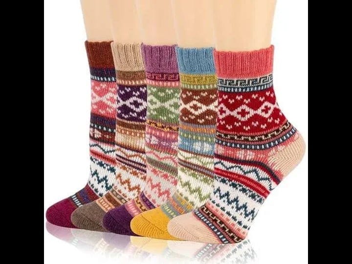 swtroom-5-pack-women-cotton-socks-winter-warm-cotton-socks-thick-knit-socks-soft-cozy-socks-for-girl-1