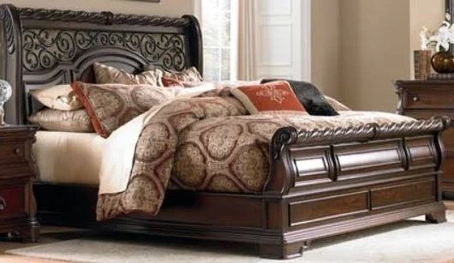 liberty-arbor-place-queen-sleigh-bed-dresser-mirror-dark-brown-1