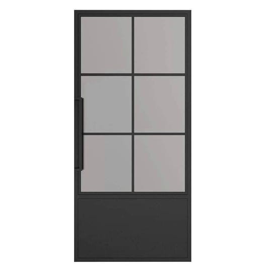 calhome-36-in-x-84-in-right-hand-6-lite-frost-glass-black-steel-single-prehung-interior-door-with-do-1