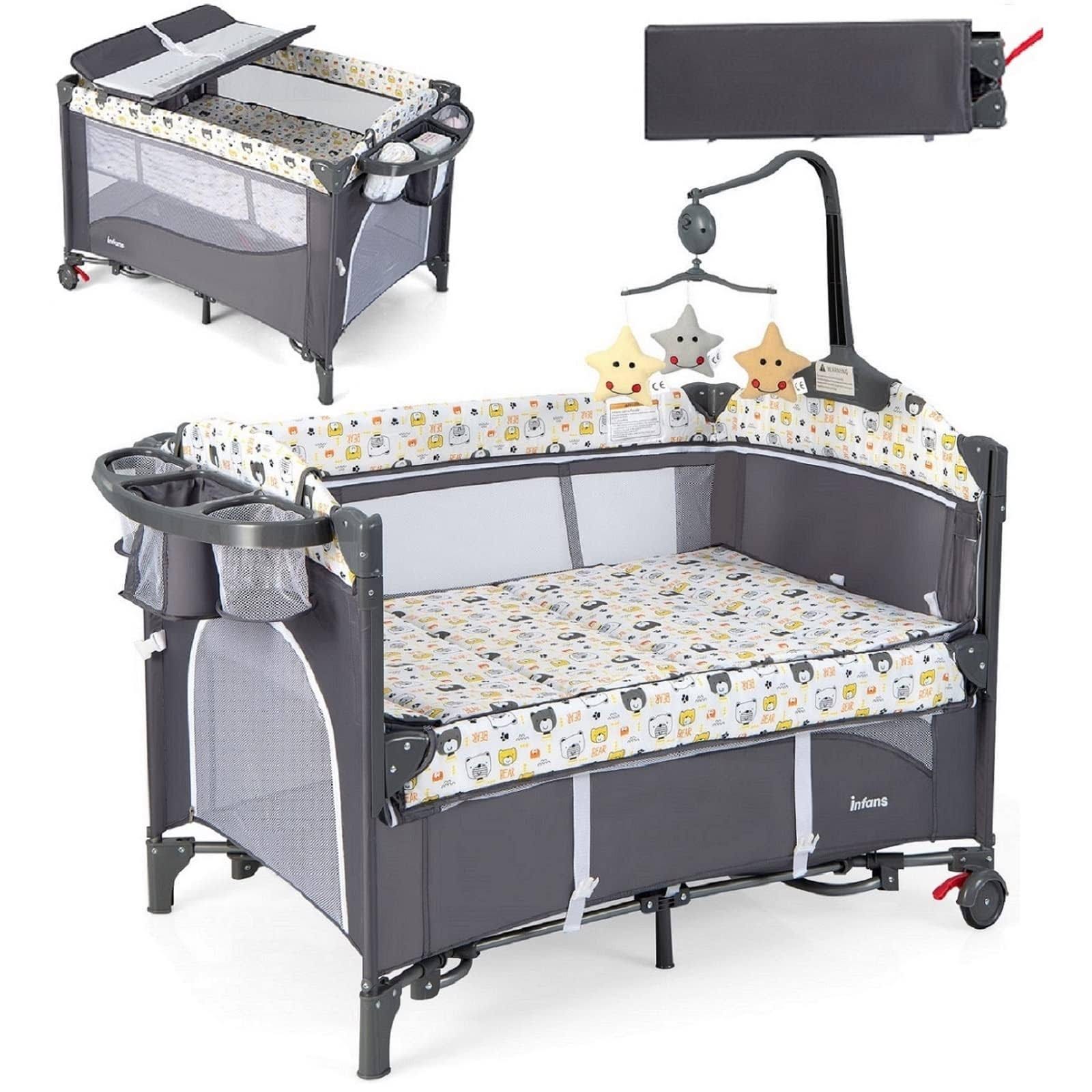 Infans 5-in-1 Foldable Nursery Center with Bassinet and Playpen | Image