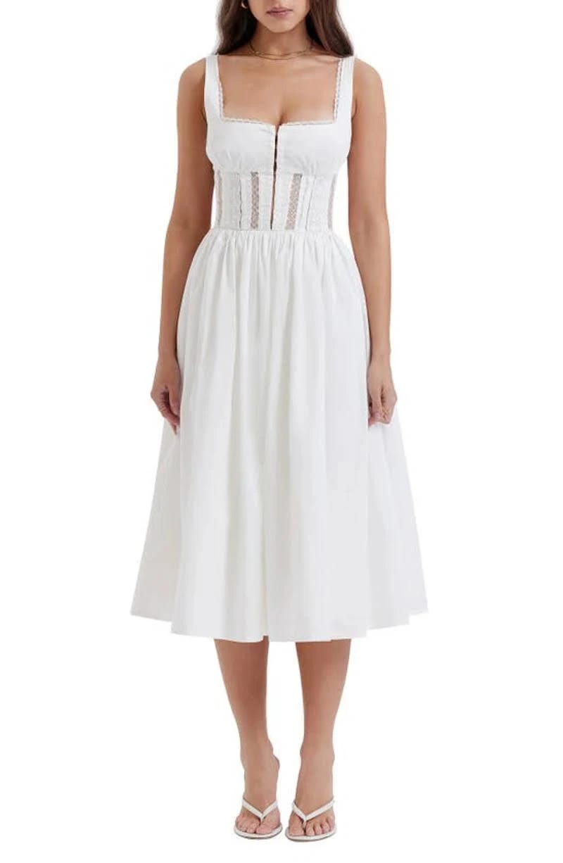 Elegant White Lace Corset Sundress | Image