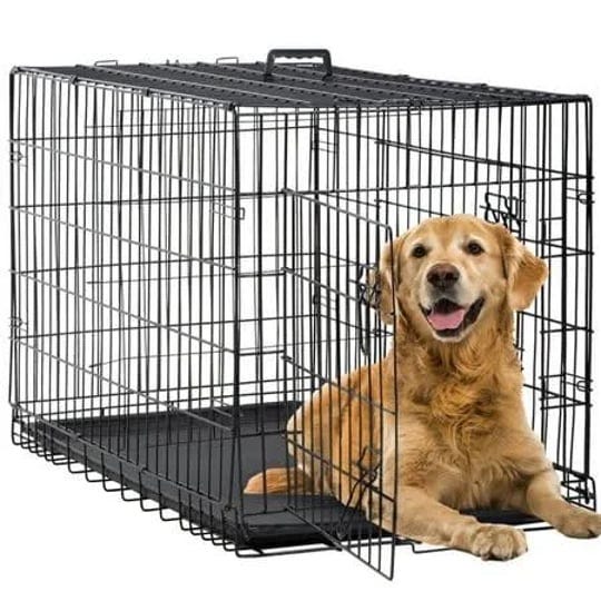 dog-crate-extra-large-double-door-folding-dog-cage-pet-crate-w-dividertray42inch-1