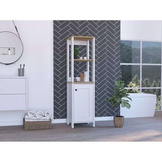 fm-furniture-arctic-linen-cabinet-with-four-shelves-single-door-cabinet-white-1