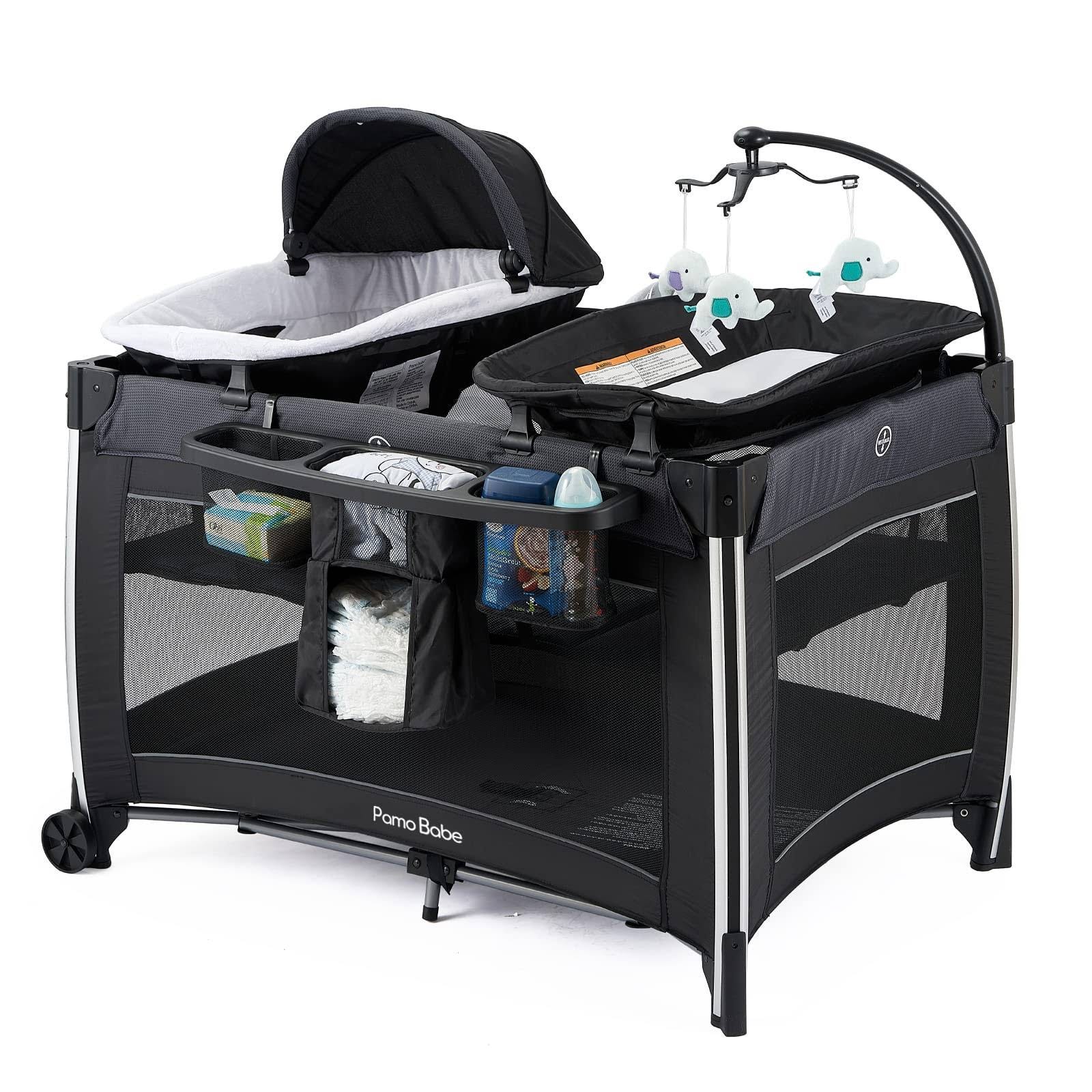 Pamo Babe 4-in-1 Portable Travel Bassinet with Bassinet and Changing Table | Image