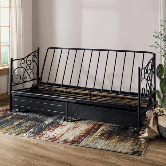 ginnys-scroll-storage-futon-frame-black-1