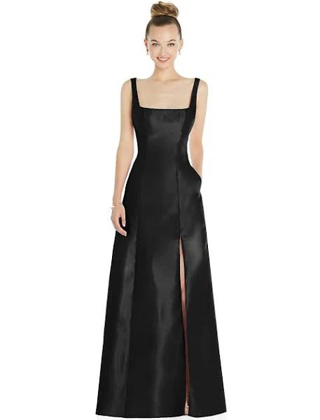 Semi-Formal Black Maxi Dress with Hidden Pockets | Image