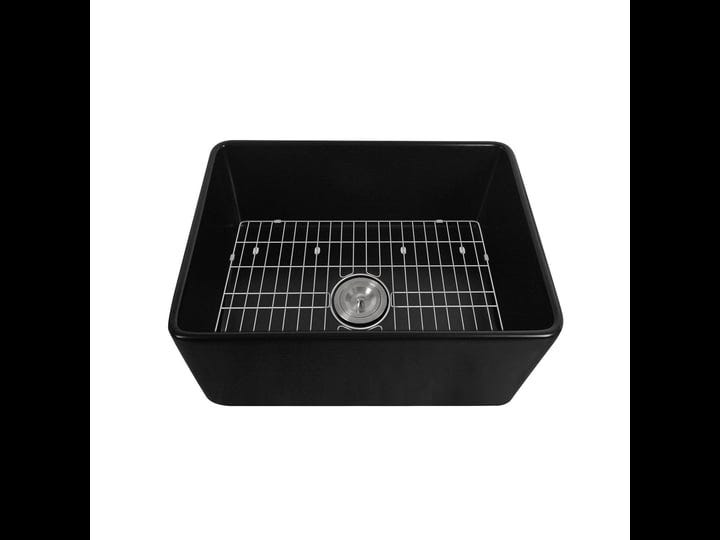 deervalley-black-fireclay-24-in-l-x-18-in-w-rectangular-single-bowl-farmhouse-apron-kitchen-sink-wit-1