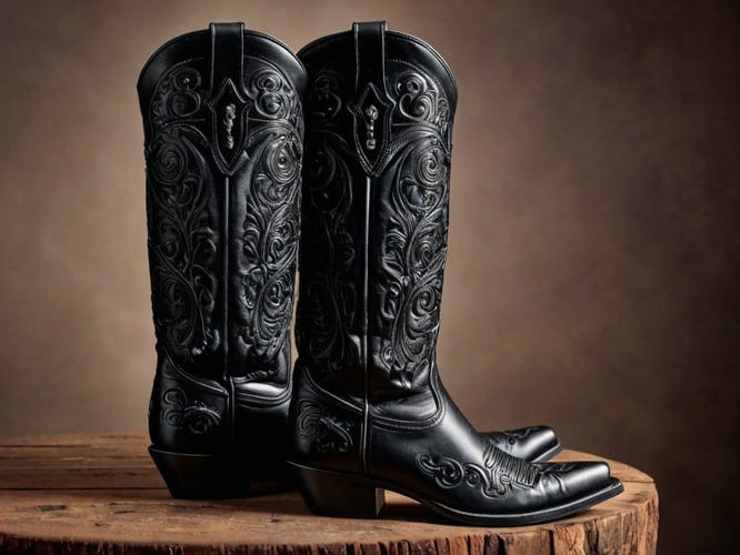 Knee-High-Cowboy-Boots-Black-1