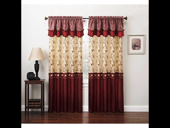 fancy-collection-embroidery-curtain-set-2-panel-drapes-with-backing-valance-coffee-brown-1