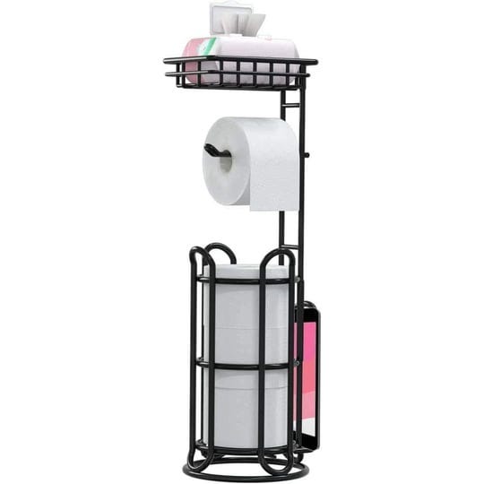 bathroom-toilet-paper-holder-with-shelf-paper-towel-holder-bath-towel-roll-holder-magazine-black-1