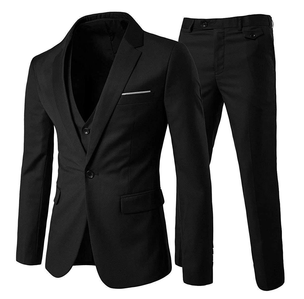 Premium Men's 3-Piece Notch Lapel Suit Set - Perfect for Formal Occasions | Image
