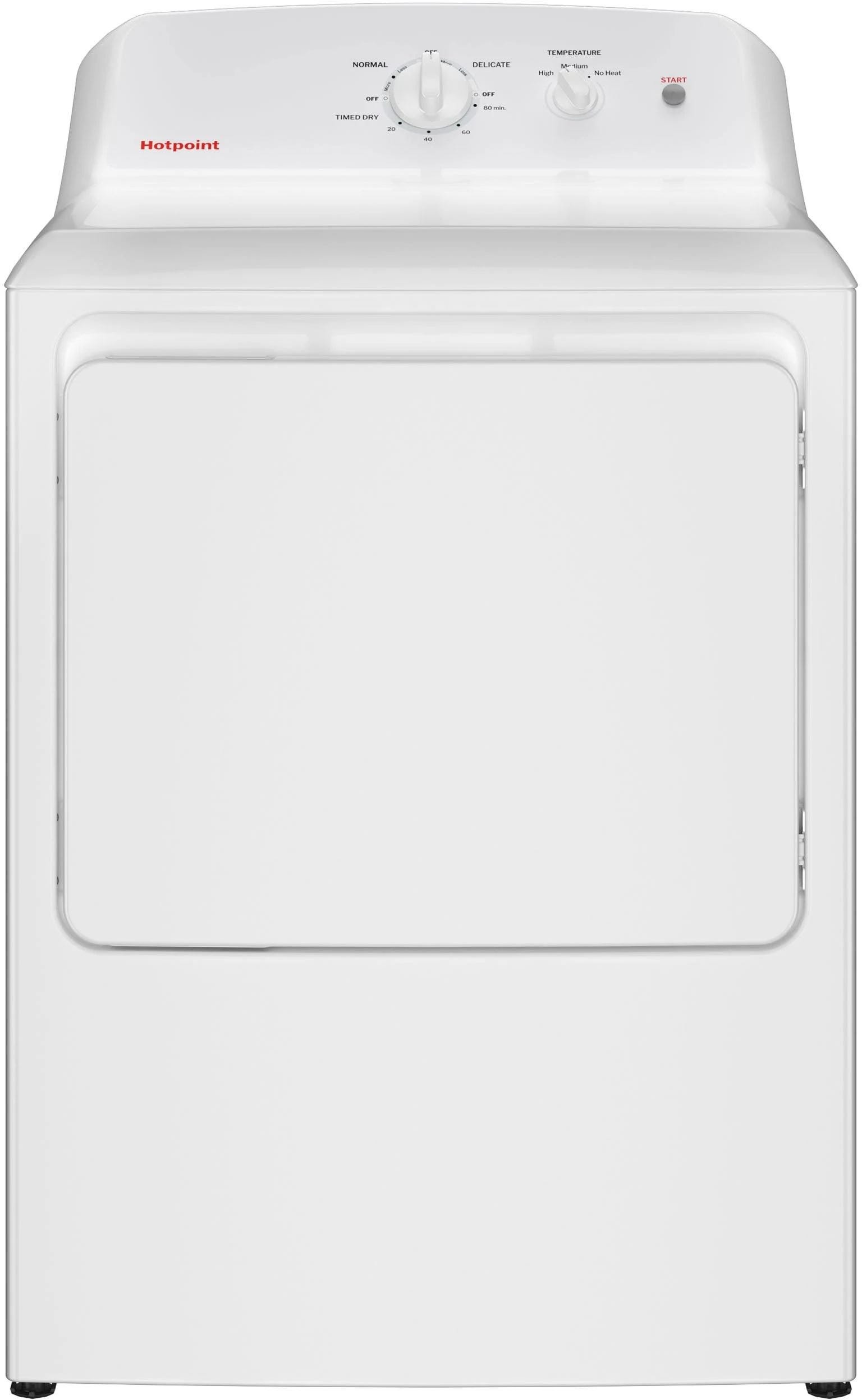 Hotpoint 6.2 Cu. ft. White Electric Dryer - Durable & Reliable Appliance for Busy Lives | Image