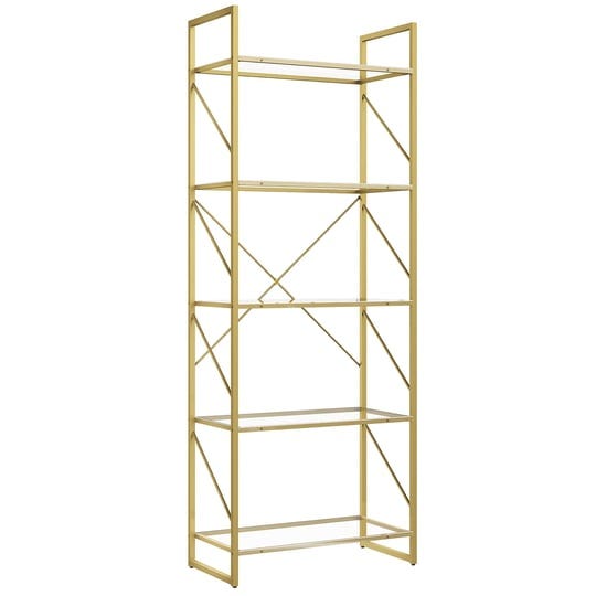 moasis-5-tiers-bookshelf-acrylic-shelves-gold-bookcase-display-storage-rack-1