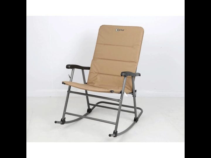 portal-outdoor-wide-portable-flat-folding-camping-rocking-chair-recliner-tan-1