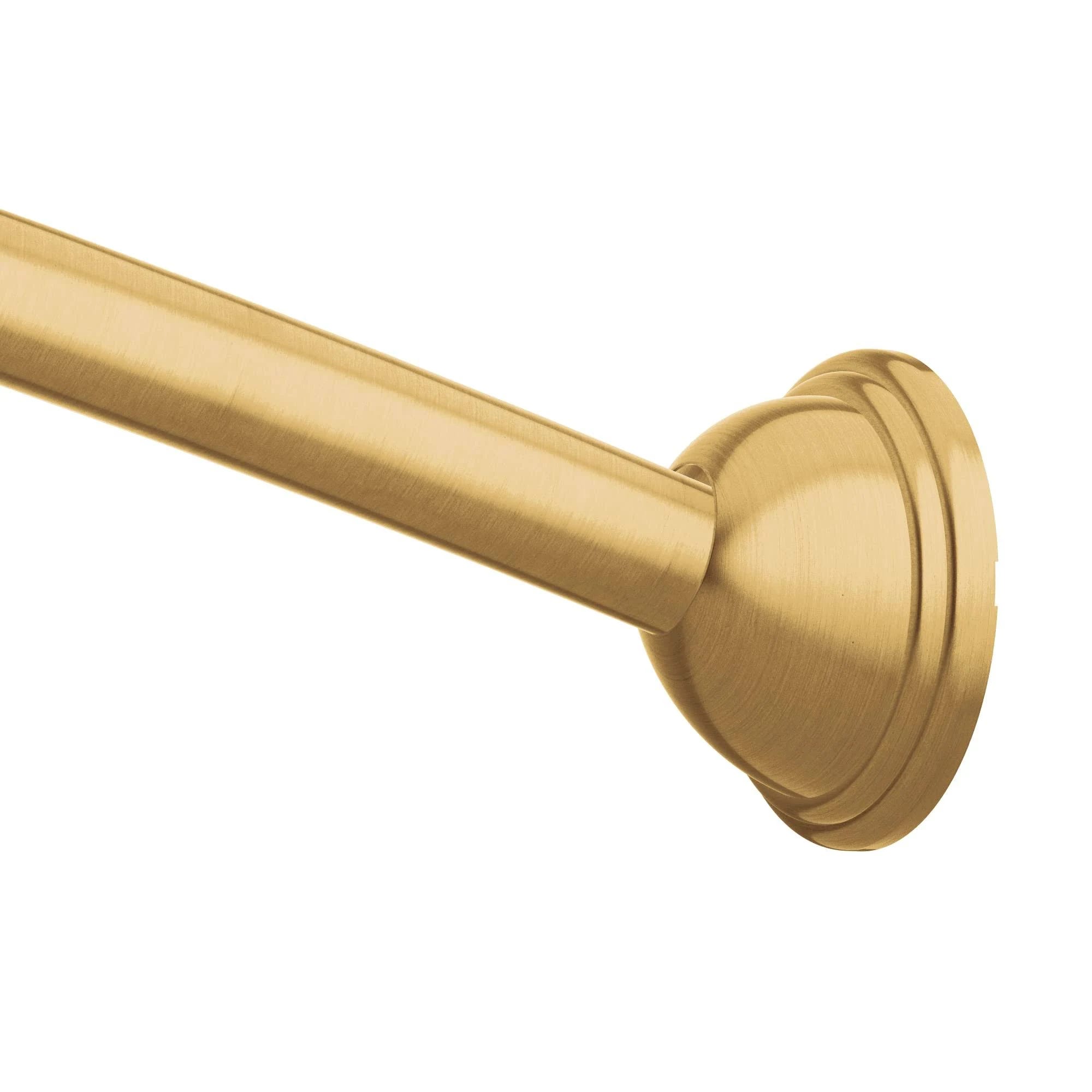 Luxurious Adjustable Curved Brushed Gold Shower Rod | Image