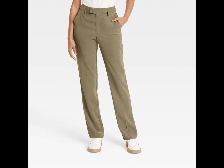 new-womens-high-rise-regular-fit-full-length-straight-stovepipe-trousers-a-new-day-olive-14-1