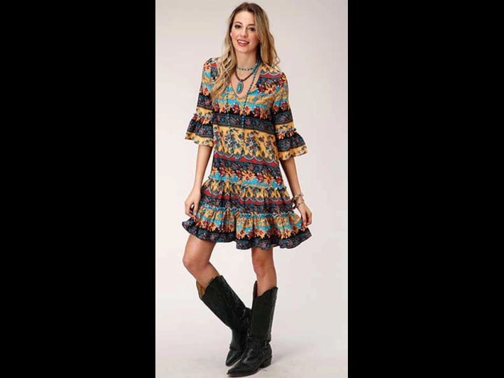 roper-western-dress-womens-floral-v-neck-blue-l-1